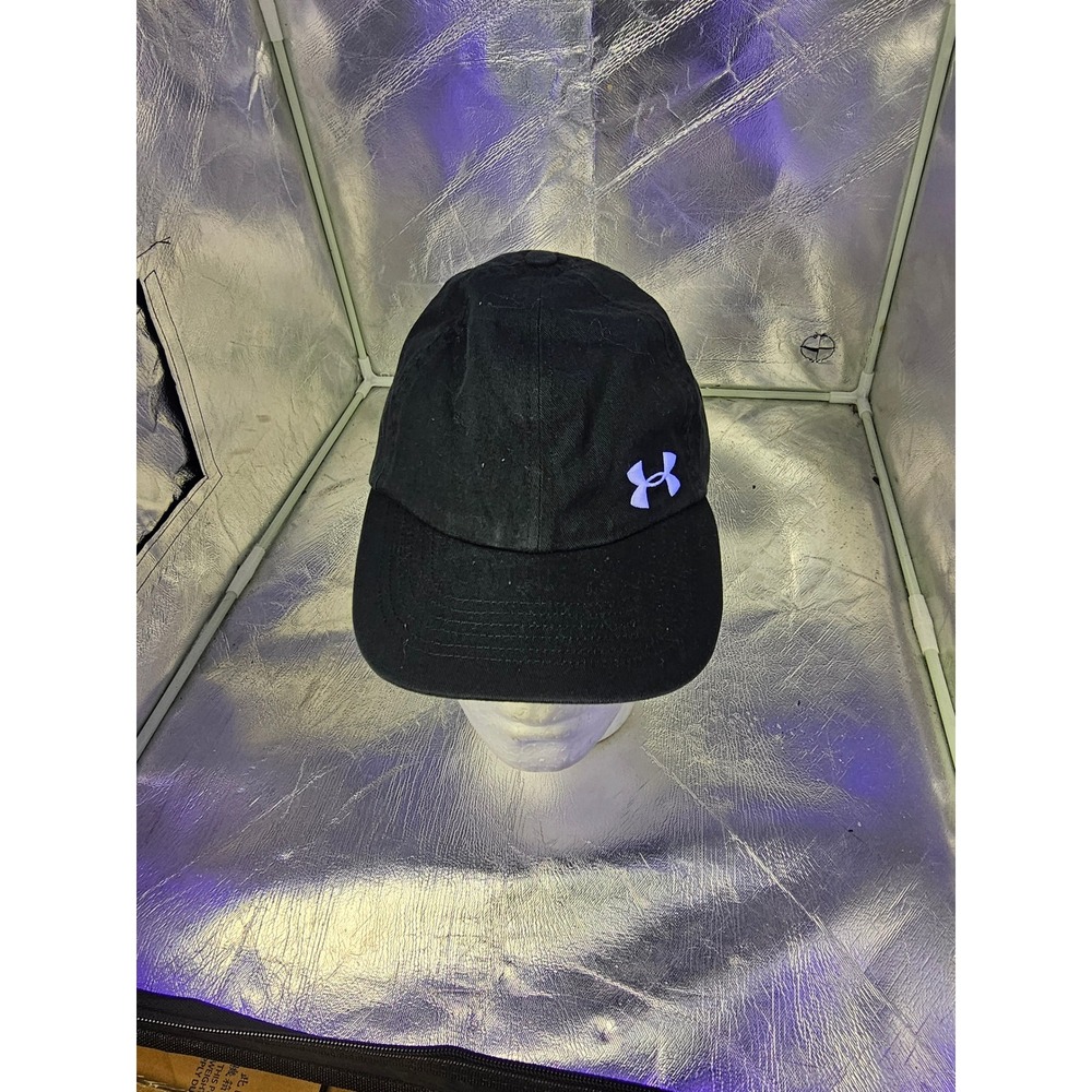 Under Armour Womens Adjustable Baseball Cap Hat Black White Logo OSFA Strapback